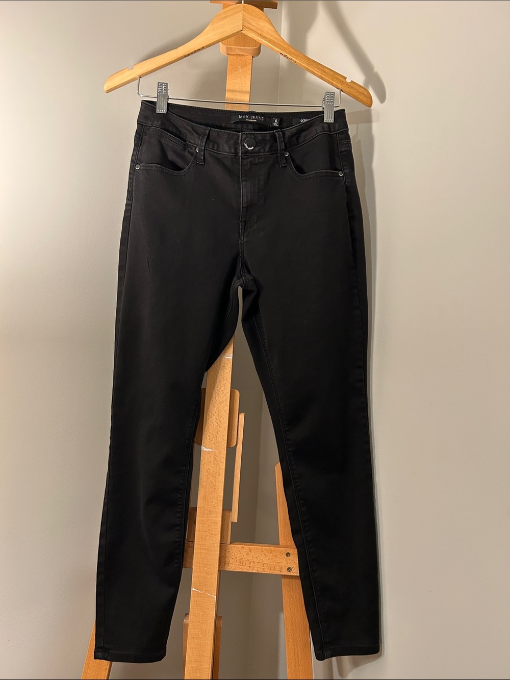 Max Jeans High-Rise Skinny Jeans in Black Size 8